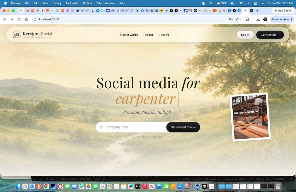 Kerygma Social homepage preview